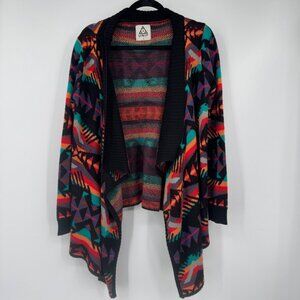 UNIF Womens Cardigan size small S  Black Aztec Southwestern Tribal Open Front Lo
